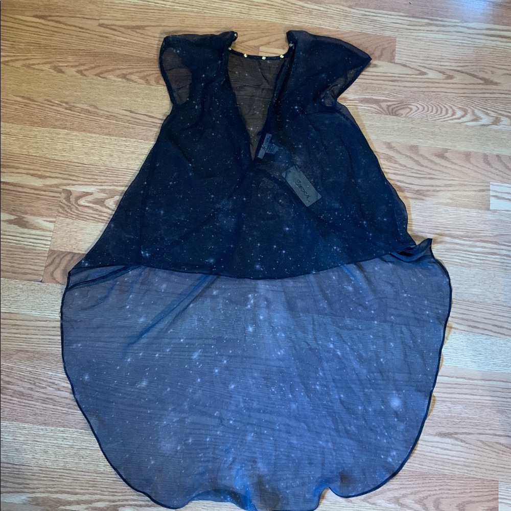 Sheer Black Dress with Glitter Accents